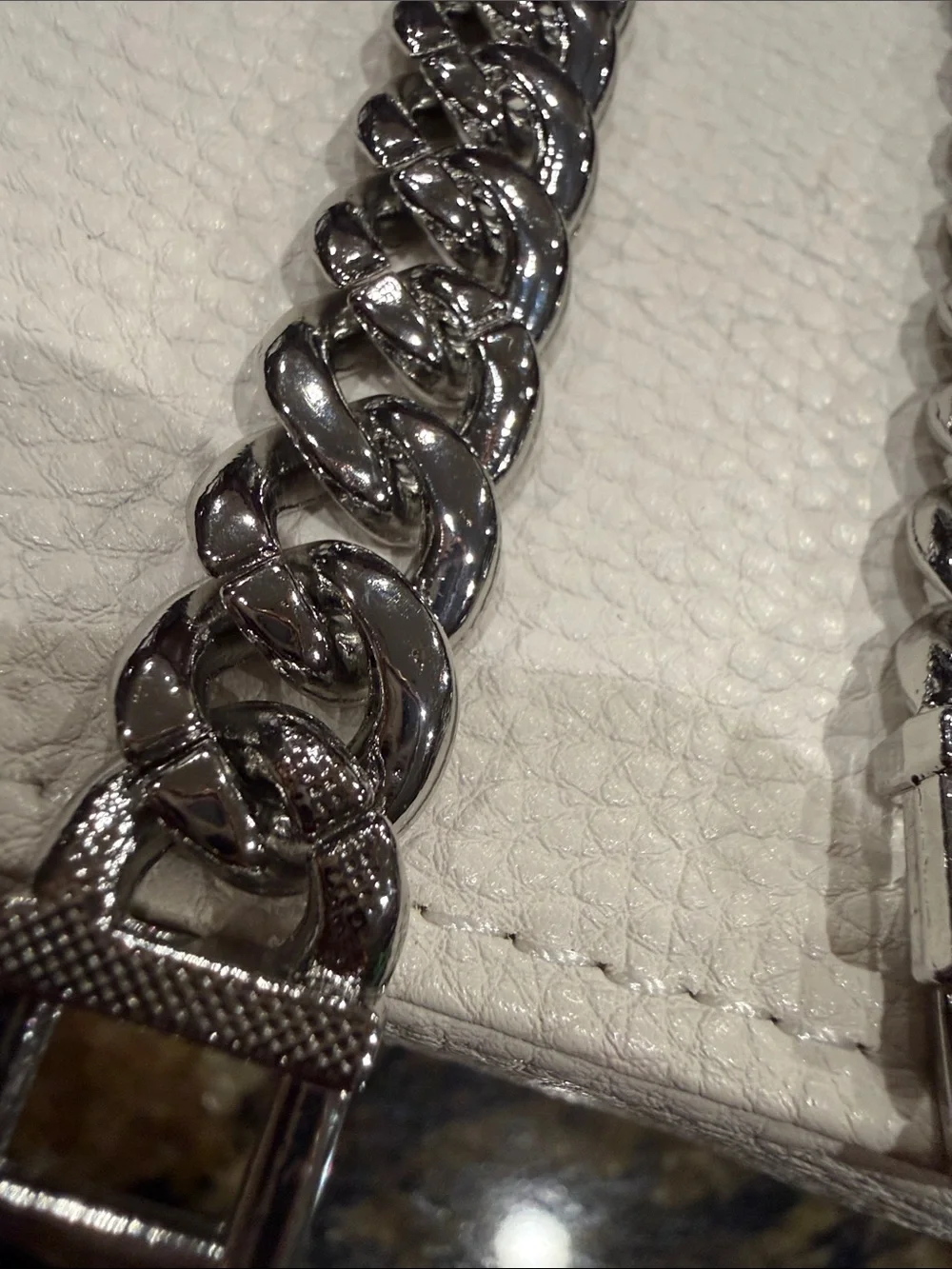 Men's White GF Cuban Link Chain Bracelet - 8”